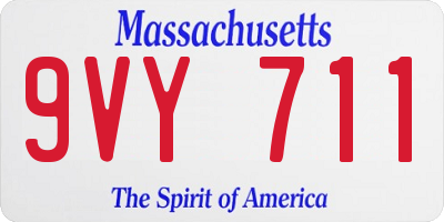 MA license plate 9VY711