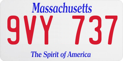 MA license plate 9VY737