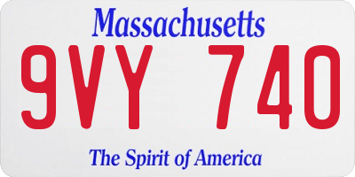 MA license plate 9VY740