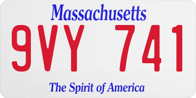 MA license plate 9VY741