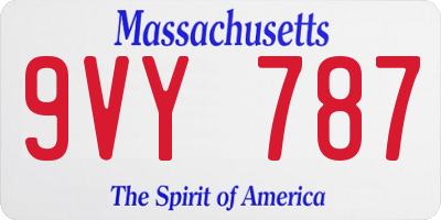 MA license plate 9VY787