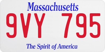MA license plate 9VY795