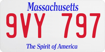 MA license plate 9VY797