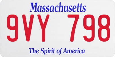 MA license plate 9VY798