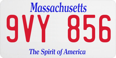 MA license plate 9VY856