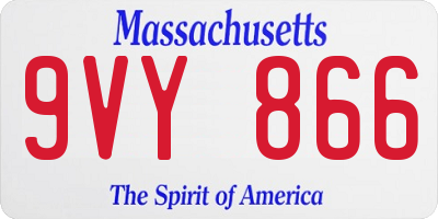 MA license plate 9VY866