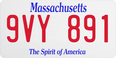 MA license plate 9VY891