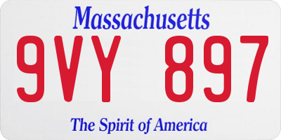 MA license plate 9VY897