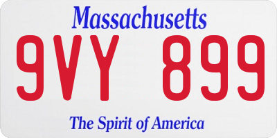 MA license plate 9VY899