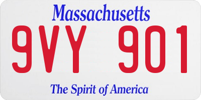 MA license plate 9VY901