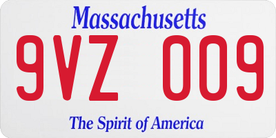 MA license plate 9VZ009
