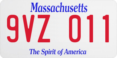 MA license plate 9VZ011