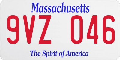 MA license plate 9VZ046
