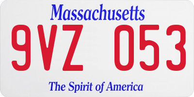 MA license plate 9VZ053
