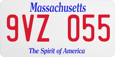 MA license plate 9VZ055