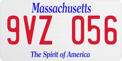 MA license plate 9VZ056