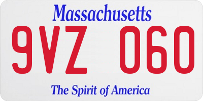 MA license plate 9VZ060