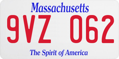 MA license plate 9VZ062
