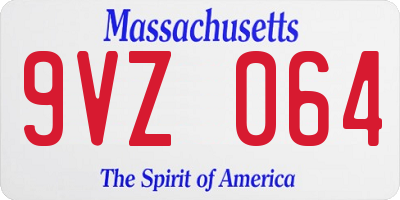 MA license plate 9VZ064