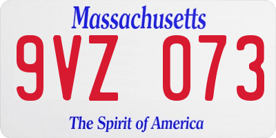 MA license plate 9VZ073