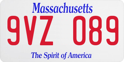 MA license plate 9VZ089