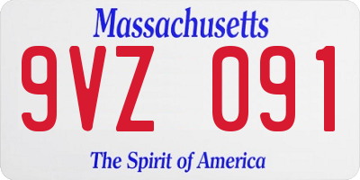 MA license plate 9VZ091