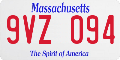 MA license plate 9VZ094