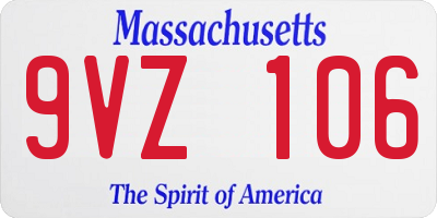MA license plate 9VZ106
