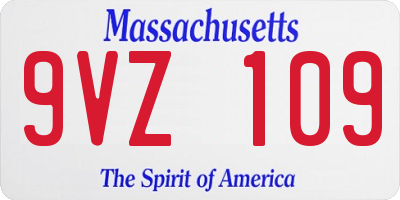MA license plate 9VZ109
