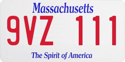 MA license plate 9VZ111