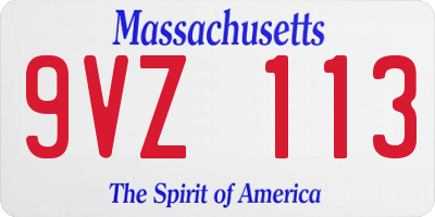 MA license plate 9VZ113