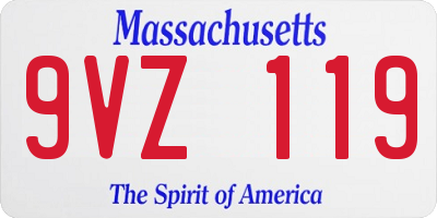 MA license plate 9VZ119