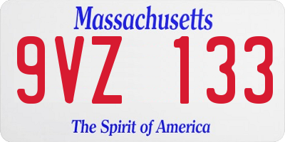 MA license plate 9VZ133