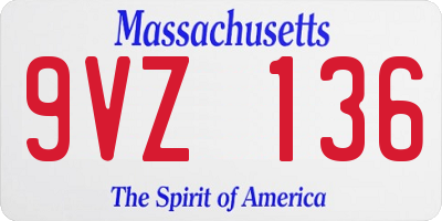 MA license plate 9VZ136