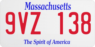 MA license plate 9VZ138