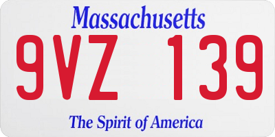 MA license plate 9VZ139