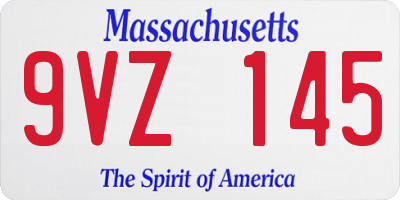 MA license plate 9VZ145