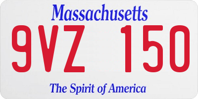 MA license plate 9VZ150
