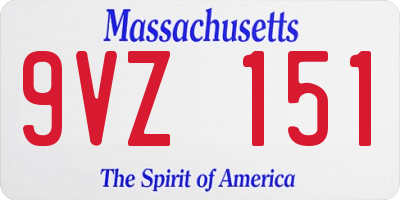 MA license plate 9VZ151