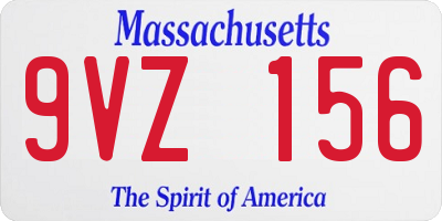 MA license plate 9VZ156