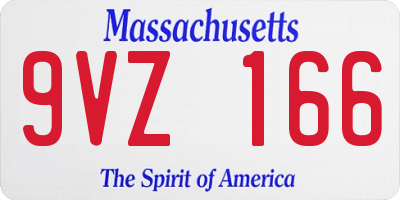 MA license plate 9VZ166