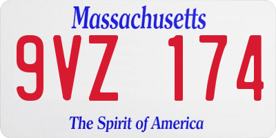 MA license plate 9VZ174