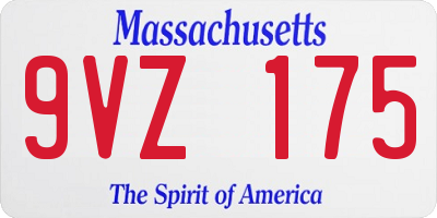 MA license plate 9VZ175