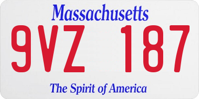 MA license plate 9VZ187