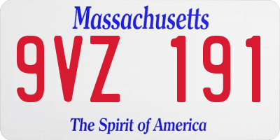 MA license plate 9VZ191