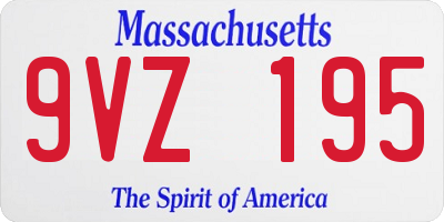 MA license plate 9VZ195