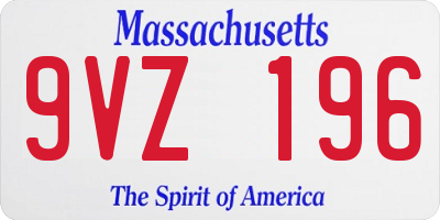 MA license plate 9VZ196