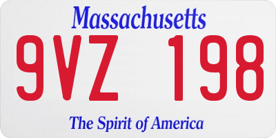 MA license plate 9VZ198