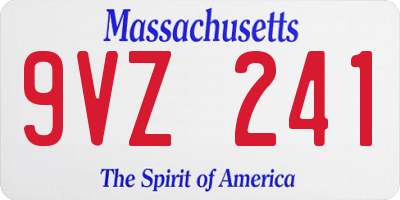 MA license plate 9VZ241