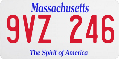 MA license plate 9VZ246